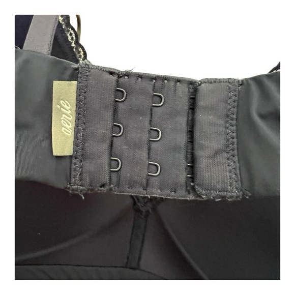 Aerie Women's Real Happy Lace Lined Wireless Bra Straps Navy Blue Size 36D‎ - Picture 5 of 5